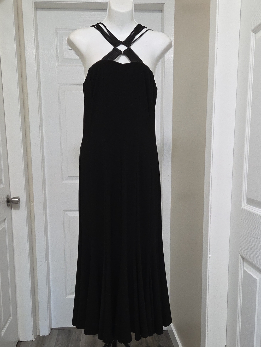 Joseph Ribkoff Black Strappy Cross-Neck Maxi Dress - Picture 2 of 6